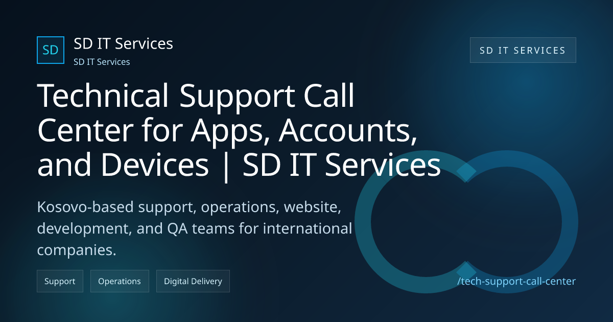 Technical Support Call Center for Apps, Accounts, and Devices | SD IT ...